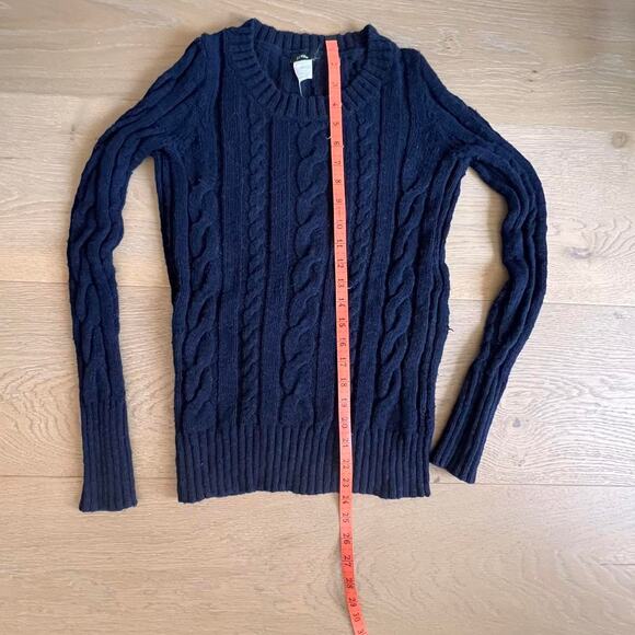 Navy Blue J. Crew Cotton Cable Knit Sweater - SOLD on Depop - Picture 4 of 5